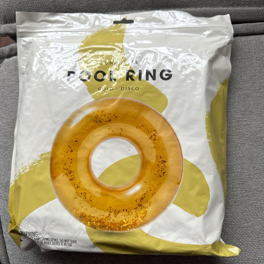 Sunnylife Gold Disco Pool Ring